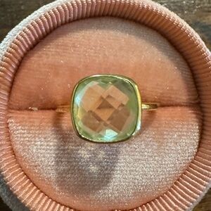 Lemon quartz, 18k gold plated sterling silver marked 925